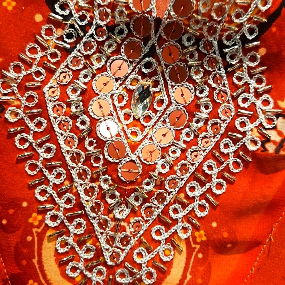 Chicos Paisley Beaded Tunic - Picture 2 of 4